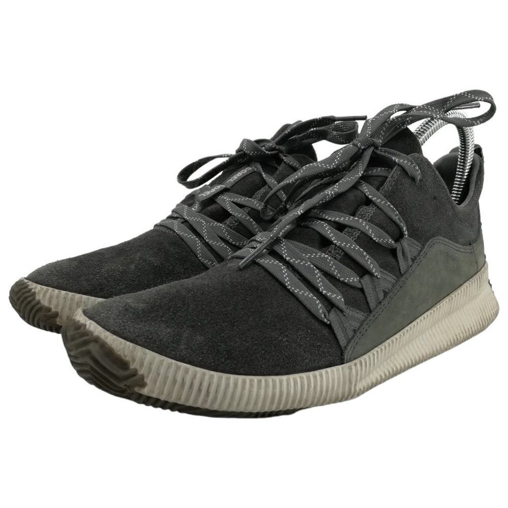 Sorel Out N About Gray Leather Suede Low Top Sneakers Size 10 Womens Waterproof